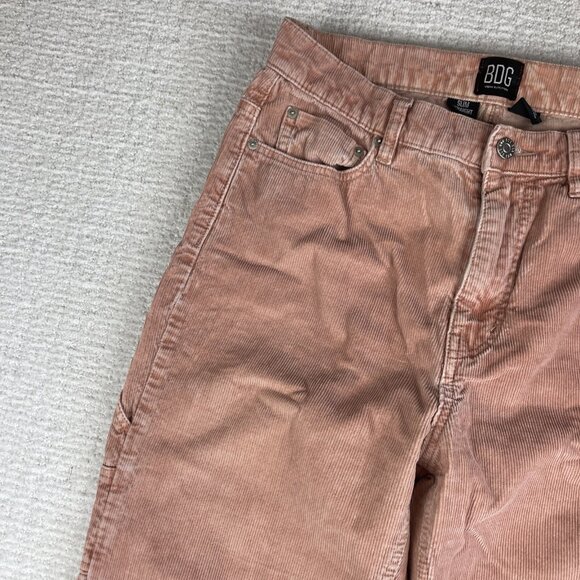 Urban Outfitters BDG Corduroy Pants Pink Slim Straight Size 28 - Picture 3 of 14
